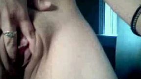 Petite brunette teen says yes to booby and pussy flask on webcam