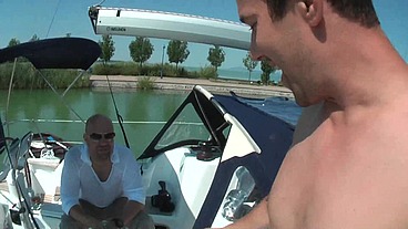 Anal boat Party with Titus and his girls licking each others ass