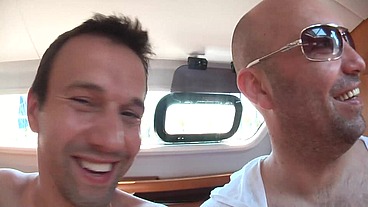 Anal boat Party with Titus and his girls licking each others ass