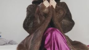 Rubbing my body against the fur blanket
