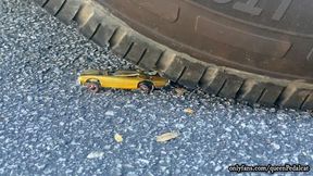 CRUSHING a custom gold 1968 Barracuda Hot Wheels Redline series - his favorite vintage toy car