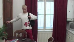 Dark Haired Stud Gulps Their Jizz