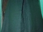 Indian gay Crossdresser Gaurisissy in Green Saree pressing her big Boobs and fingering in her ass