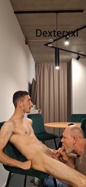 I Give Blowjob to Honza. Sexy Skinny Young Guy with Big Dick