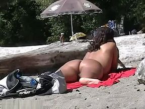 Spying on this hottie by the beach