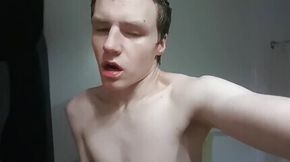 Young guy fucks sex toy and cums on it