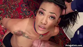 Ebony Slave Gets Iniciation In Threesome (deep Throat With Nyrobi Knights, Darling Nikki And Nikki Darling