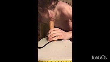 Niko Springs Gags on Big Thrusting Dildo