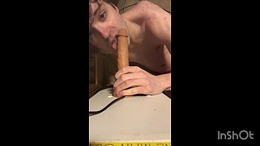 Niko Springs Gags on Big Thrusting Dildo