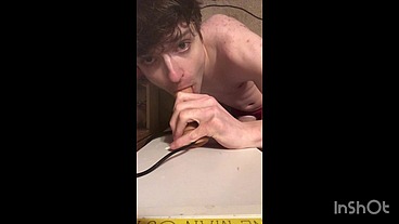 Niko Springs Gags on Big Thrusting Dildo