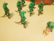 A crowd of furry aliens fuck a young guy in turn