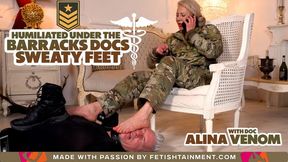 Humiliated under the barracks docs sweaty feet - LONG VERSION   ( Foot Domination with Alina Venom ) - FULL HD MP4