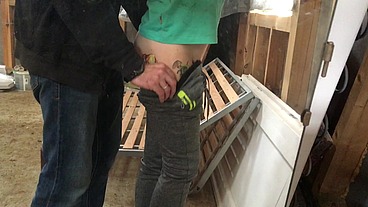 Shhh They must Fuck Silent till Workers Around. Risky Sex at the Construction with Builder. He made teen pussy Creampied