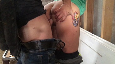 Shhh They must Fuck Silent till Workers Around. Risky Sex at the Construction with Builder. He made teen pussy Creampied