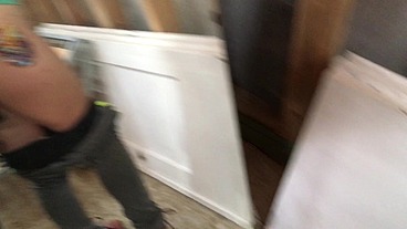 Shhh They must Fuck Silent till Workers Around. Risky Sex at the Construction with Builder. He made teen pussy Creampied