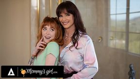 Flirty MILF Syren De Mer and her hot redhead girlfriend Madi Collins