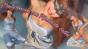 MASTURBATION WITH SATIN PAJAMAS (Vaginal-masturbation-satin-satin fetish) Fenix10