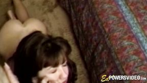 Redhead Karolina Mirasova intense and slick in a bisexual trio