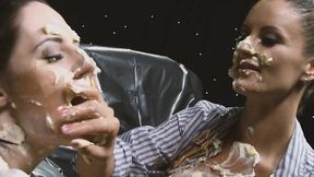 Lesbians Smeared Scene 4: Two Busty Lesbians Covered in Cake Eat Each Other's Pussy