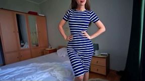 Skinny Step Mom Orgasming While Helping Son Cum In Panties