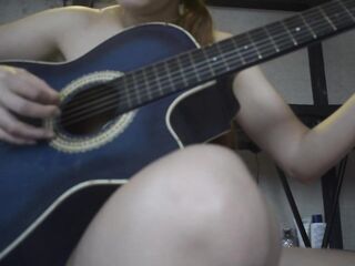 Tiny blond undresses for her guitar teacher, so this chab can finish on her back, so this guy doesn't get her preggo 'coz this guy's much aged.