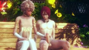 Femboy Yaoi - Erik handjob and fucked - Sissy boy