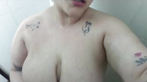 My big boobs in the shower