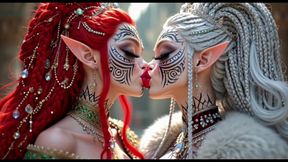 Beautiful Elves Princess Kissing, Ai Animation