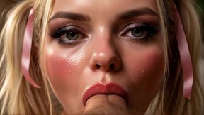 hot blonde massage turns wild - blowjob & cum on face ai generated