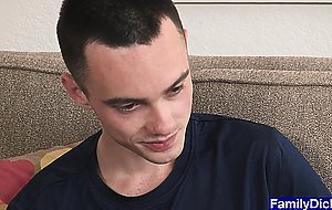 Stepson gets hard by stepdaddys massage and anal fucked