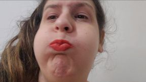 Coughing Nonstop With My Mouth Shut and Sexy Red Lipstick While Teasing You Silently