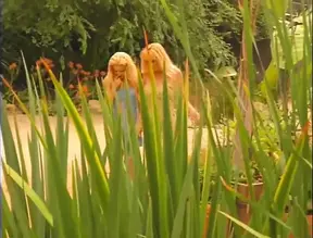 Hottest lesbian babes lick and fuck in the garden