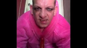 mark wright rides two dildo cocks but wished he had three real cocks two in his ass and one in his mouth