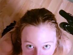 Real amateur Latina in hot POV blowjob and facial
