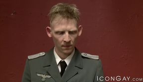 Soldier Rob Yaeger points his throbbing gun into my ass until it unloads cum