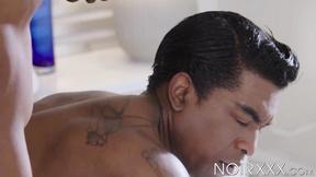 ”Blonde hunk Adrian Hart buries his meaty cock inside my deep butt”