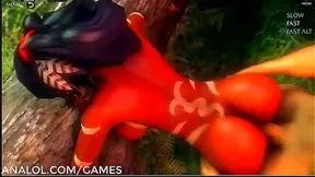 Nidalee Embraces Wild Desires in Steamy Jungle Encounter Animation