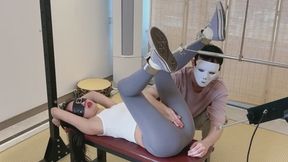 Yoga pants and canvas shoes girl's oral sex service