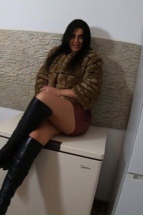 Preview- Milfycalla- Big Squirt and Cum Play While Wearing Fur Coat and Long Boots Ep. 206