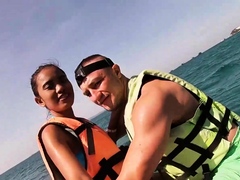 Amateur Thai teen sucking BWC on jet ski