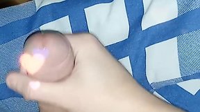 Big cock squirting under covers makes year old cum