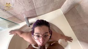 maggiequeen facefucked and getting cum and piss on her