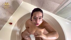 maggiequeen facefucked and getting cum and piss on her