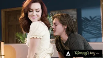 MILF Guides Younger Man with Secret Earpiece in FFM Threesome