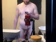 6'5" Jock working out naked