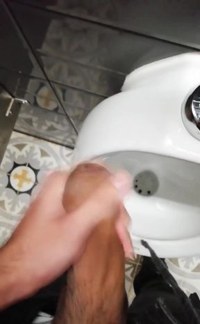 Jerking off in different bathrooms until I cum