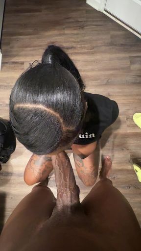 Ebony Fucks Her Big Dick Homeboy After a Wild Night
