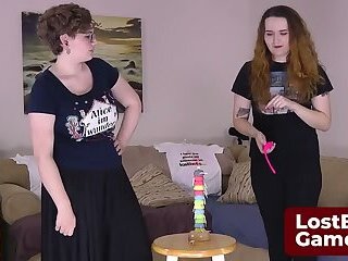 Strip Reacharound with horny babes Roxy and Gracie