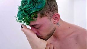 Young, white, tattooed, naughty girl sucked and gave a delicious CREAMPIE