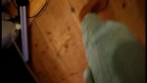 TF finds a mysterious box and examines it with her nylon feet